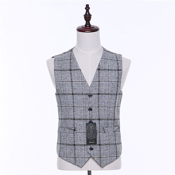 

colete winter plaid vest men fashion british slim fit men dress suit vest single breasted casual waistcoat party gilet xs-4xl, Black;white