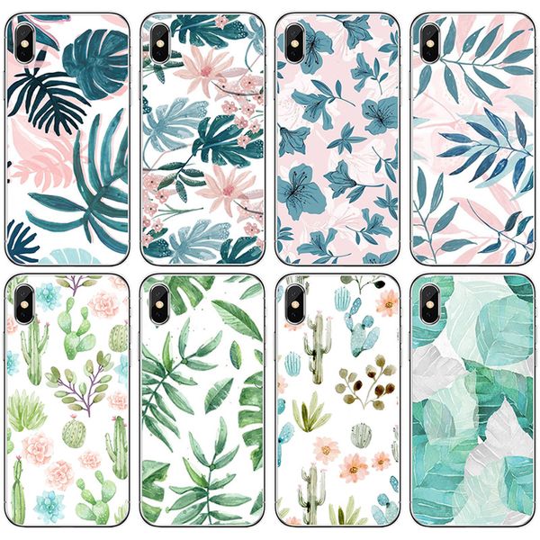 

Телефон Case для Apple iPhone XS MAX XR 5 5S SE 6 6 S 7 8 Plus X тропические зеленоватые листья шаблон п