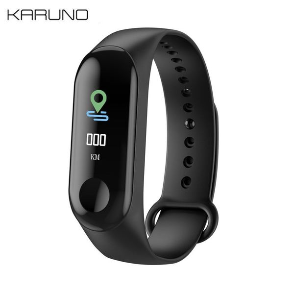 

karuno m3 smart wristband fitness bracelet band 3 big touch screen led message heart rate time smart wristbands, Slivery;brown
