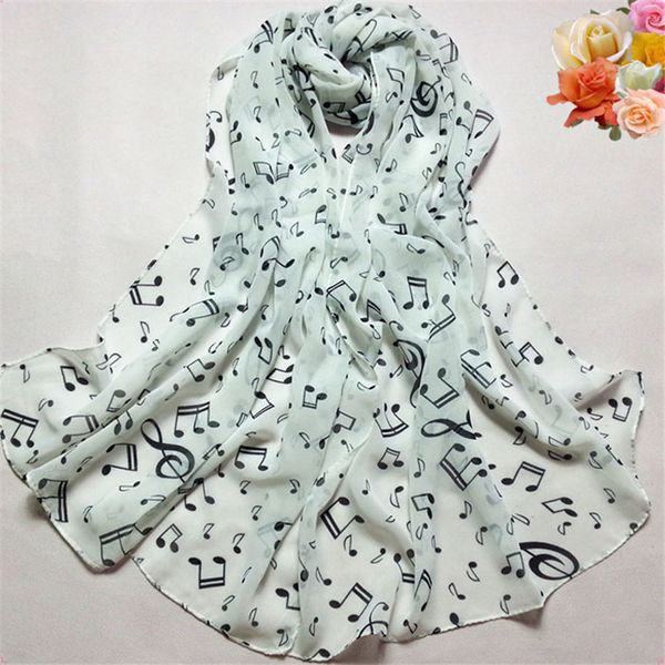 

1pc women lady musical note chiffon neck scarf shawl muffler scarves echarpe feida
