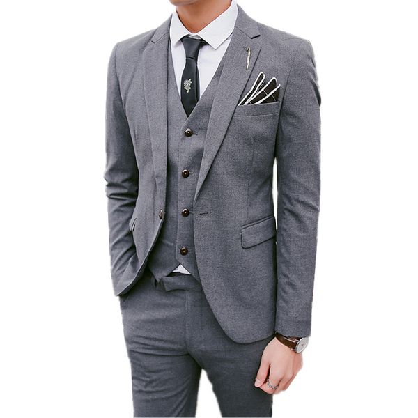 

3 pieces sets blazers jacket pants vest suits / boutique men's casual business dress wedding groom suit coat trousers waistcoat, White;black
