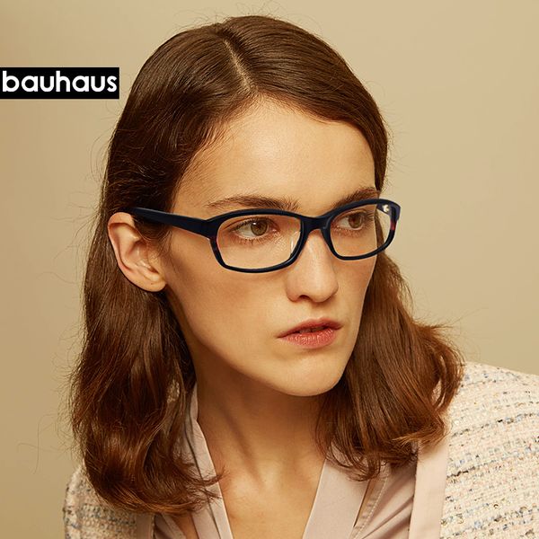 

bauhaus brand designer glasses frames men women acetate eyeglasses frame prescription clear optical myopia eyewear, Silver