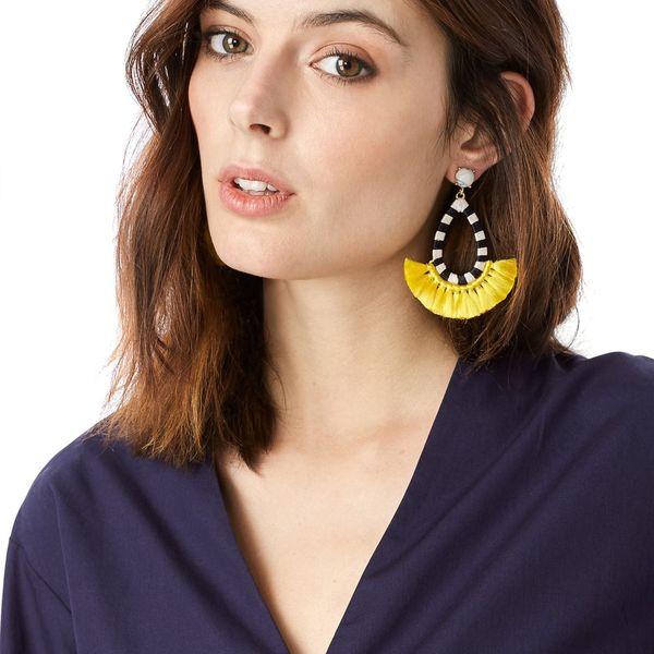 

jujia good quality cotton tassel earrings fashion women statement dangle drops earrings for women fringing jewelry, Silver