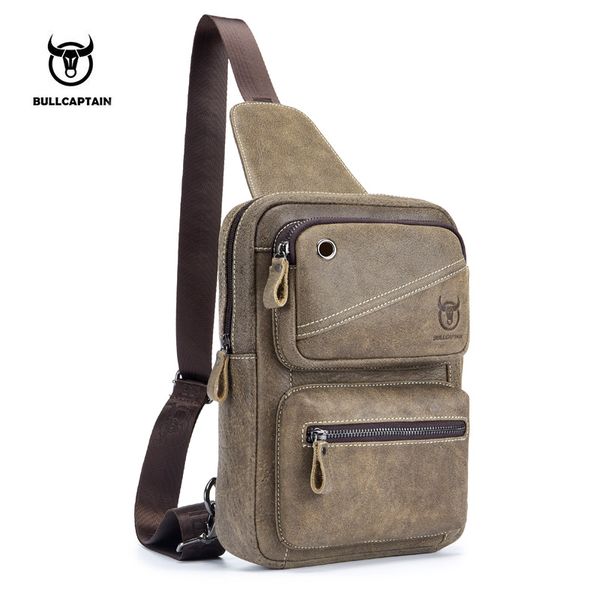 

bullcaptain 2017 brand quality anti-theft chest bag men clasp genuine leather messenger bags fashion men's shoulder sling bags