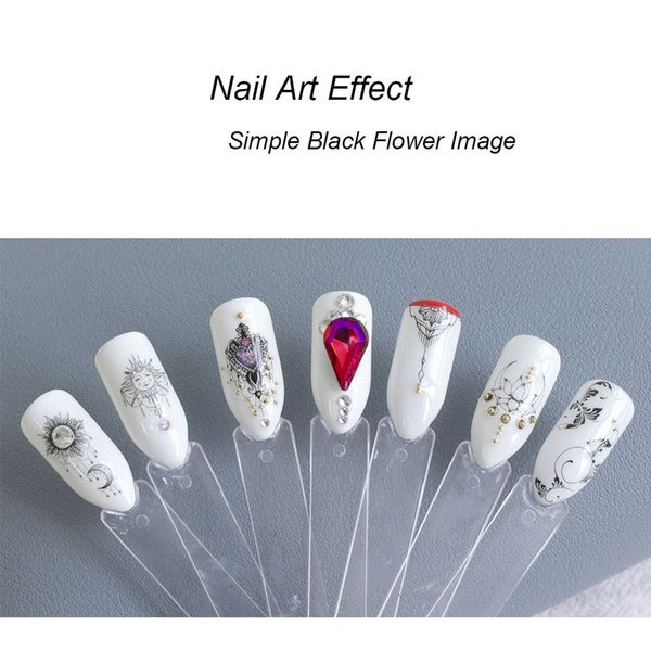 

24 sheets/set new portable dream catcher nail stickers flower tree feather nail art decals manicure art tips decoration, Black