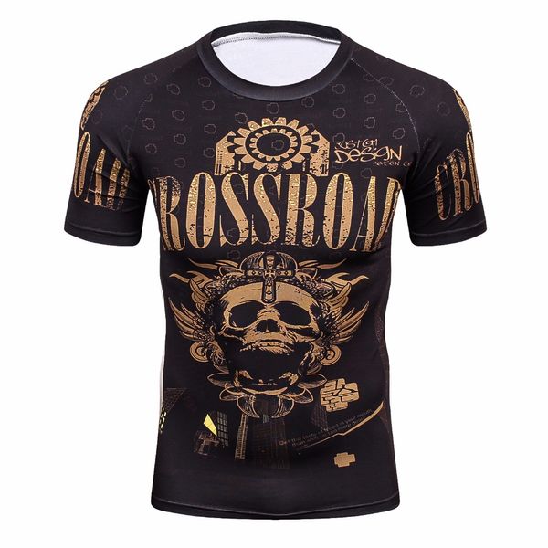 Wholesale-3d impressões completas t - shirts Camisa da compressão dos homens Camada de manga curta Treino de manga curta MMA Body Building Tops Rashguard Camiseta