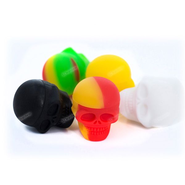 

nonstick skull dry herb container 3ml silicone jars fda silicone jars dabs for smoking accessory dhl