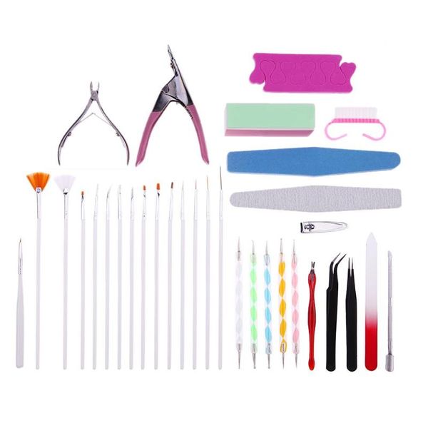 

15pcs/set nail art tips tool kits nail art uv gel brush files kit manicure