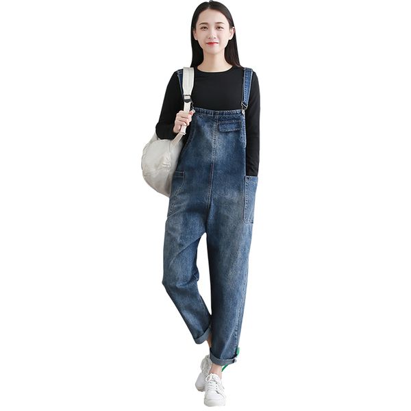 

apring autumn harajuku school hippie boho bohemian vintage loose boyfriend cowboy denim blue jeans pants women overalls trousers