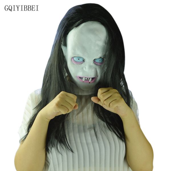 Gqiyibbei Creepy Scary Halloween Mask Thriller Wig Toothy Zombie