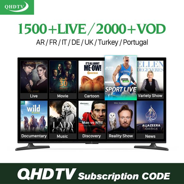 

1 год QHDTV французские телеканалы подписка арабский испанский Португалия голландс