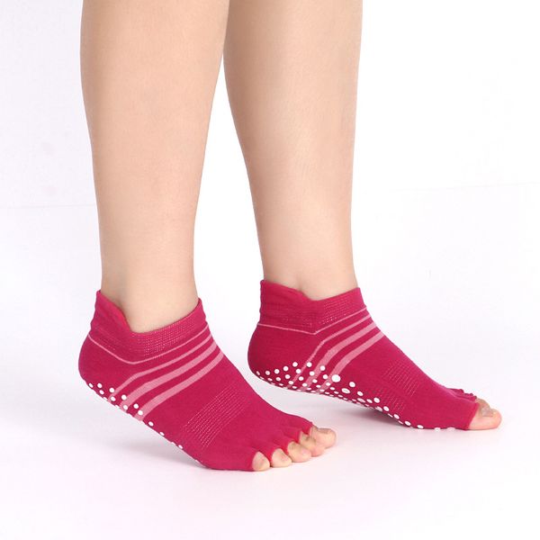 

new yoga socks wholesale dispensing non-slip comfort cotton sock yoga socks toe open toe female five-finger manufacturers, Black