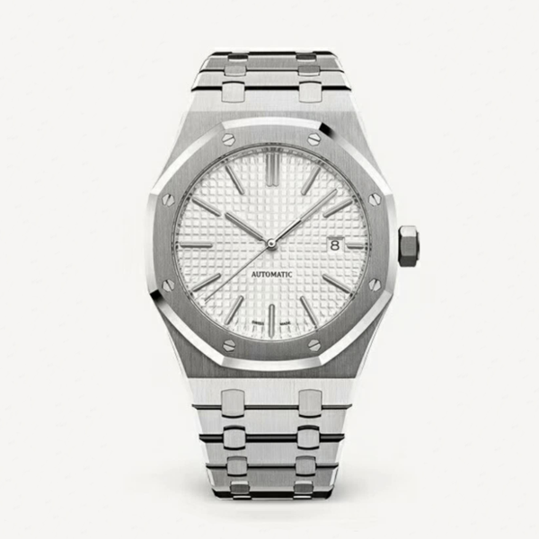 

men luxury watch luxury automatic mechanical watch classic stainless steel sports watches 30 meters waterproof wristwatch, Slivery;brown