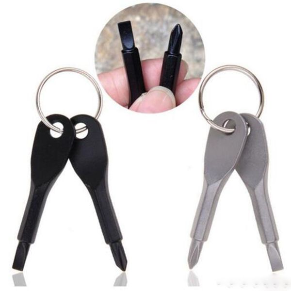 

screwdrivers keychain outdoor pocket mini screwdriver set key ring with slotted phillips hand key pendants key rings tc180821