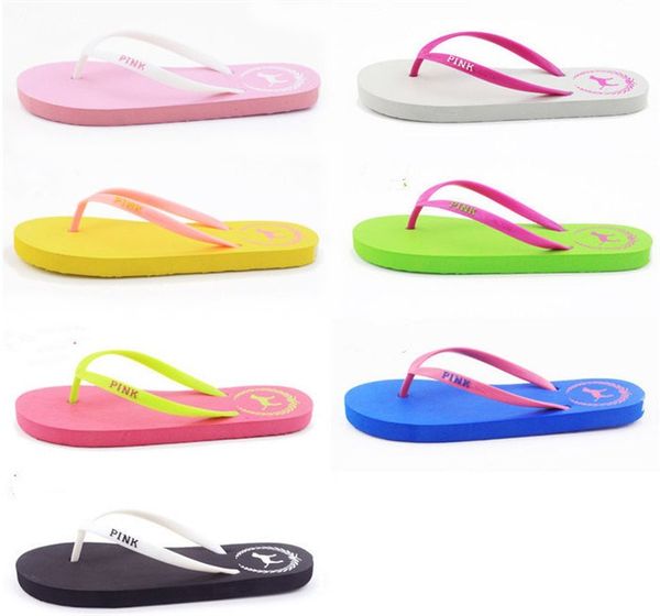 

7 color girl pink flip flop love pink andal pink letter beach lipper hoe ummer oft beach lipper 2pc pair 50pair b11