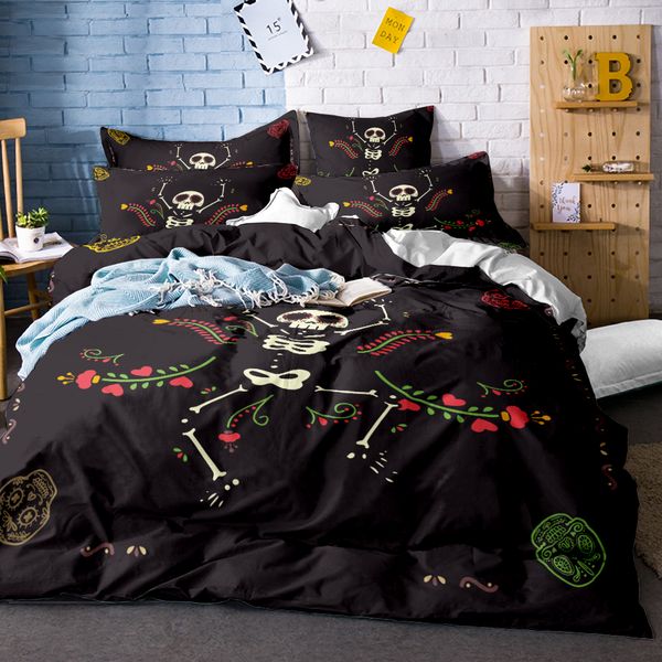 

halloween night bedding set funny cartoon pumpkin duvet cover soft bedclothes pillowcase bed cover home decor ropa de cama