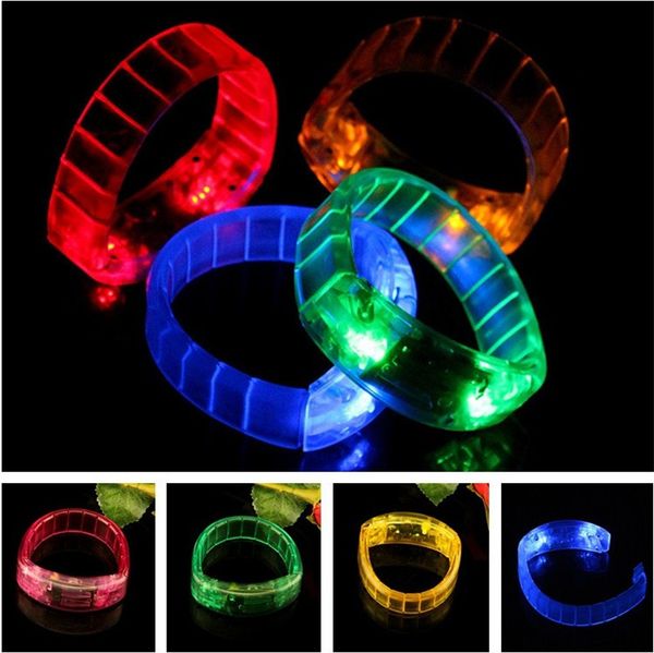 

multicolor plastic led bracelet buttons switch glow bracelet flash bracelet holiday bar supplies t3i0292