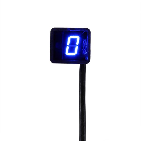 Freeshipping Moto LED Indicatore di marcia digitale Display per moto Sensore leva del cambio Blu universale