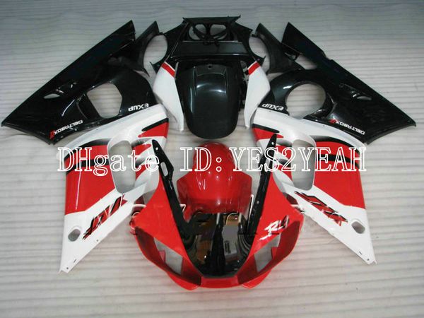 Kit de carenado de motocicleta para YAMAHA YZFR6 98 99 00 01 02 YZF R6 1998 2002 YZF600 Juego de carenados rojo blanco negro + regalos YM08