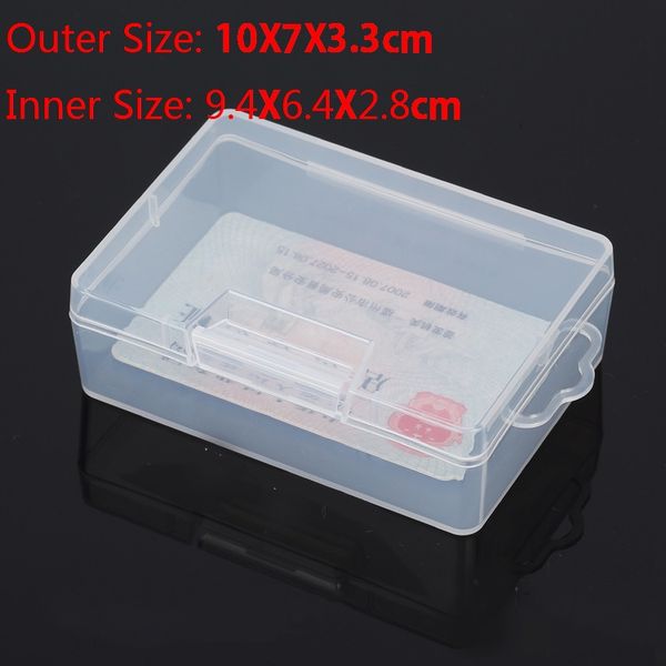 

2pc/lot transparent flat rectangular small box clear plastic box packaging plastic storage pp with a lid