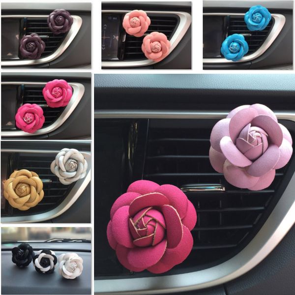 

rose car air humidifier essential oils diffusers vehicle air purifier car vents clip perfume auto car fragrance air freshener hh7-1854