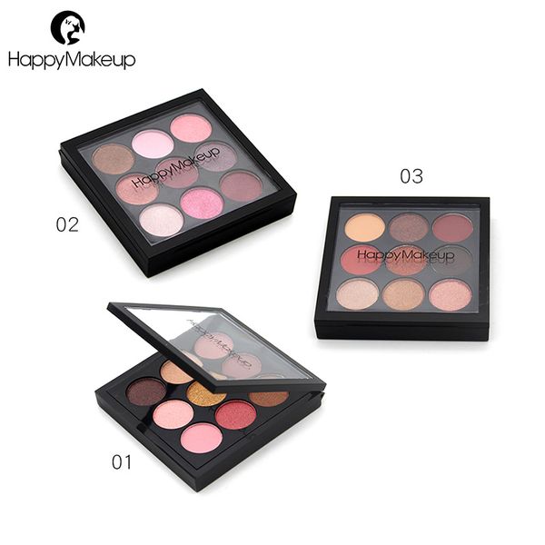

happymakeup 9 color eye shadow jiugongge pearlescent matte eye shadow makeup box