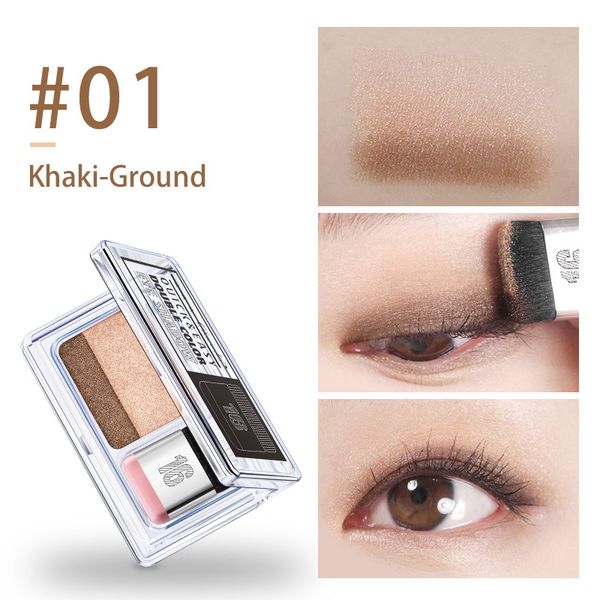 

daralis 2.5g layer double color eye shadow waterproof shimmer portable makeup cosmetics lazy quick eyes shadow khaki camel