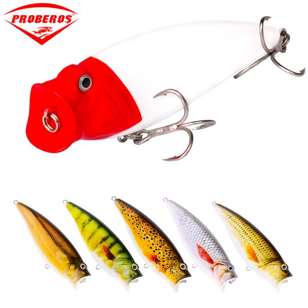 

6 шт. pro beros марка рыболовные приманки 3.74 "-9.5 см рыболовные снасти 16.65 г поппер приманка 6 цвет crankbaits рыболовные приманки 4 #