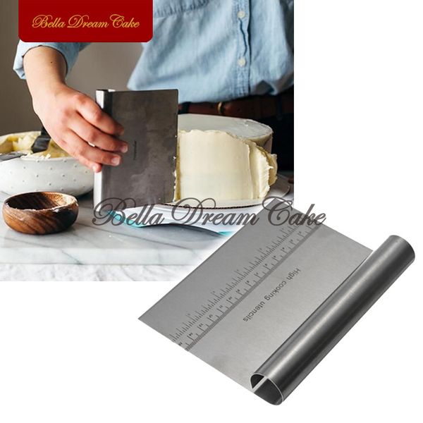 

stainless steel scraper for pizza dough cutter baking pastry spatulas fondant cake tool kitchen accessories christmas cake mold