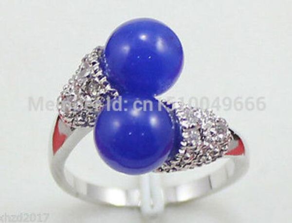 

>>>beautiful blue stone lady's ring size 7 8 9, Silver