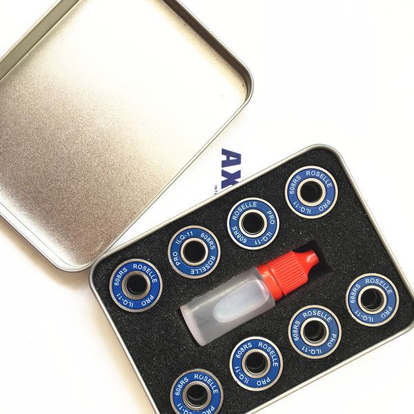 

2017 rodamientos thrust bearing 16pcs/lot 608-2rs 608rs 608 skateboard bearing skating shoes flower skeeler general abec9 color