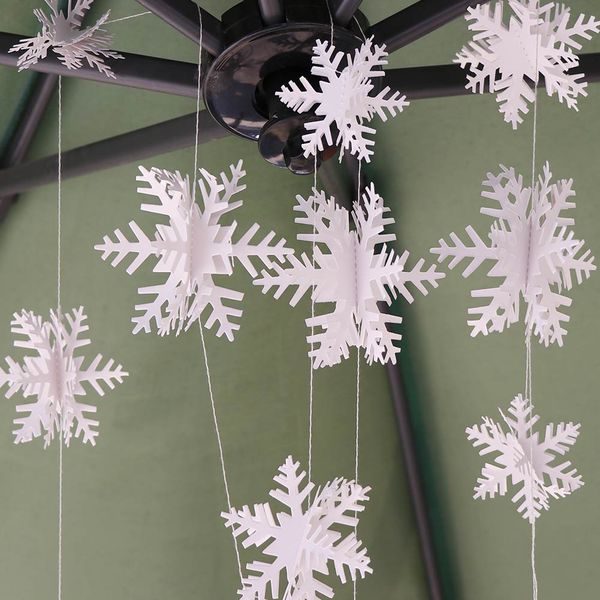 new year 3d paper snowflake garland ornament christmas decorations for home hanging snowflake christmas tree decorations cool christmas decorations 3d paper snowflake