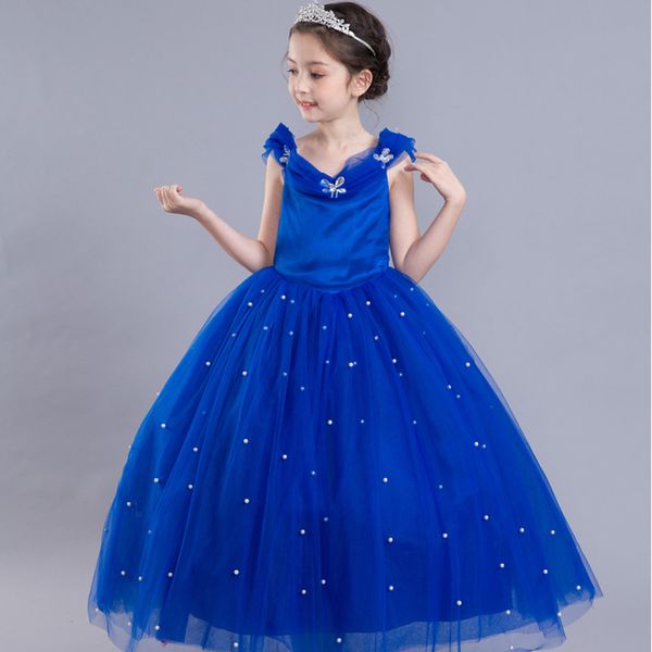 

luxury diamond snowflake butterfly dress 2018 kids fancy princess costume cosplay cinderella dress queen dress hh7-1133, Red;yellow