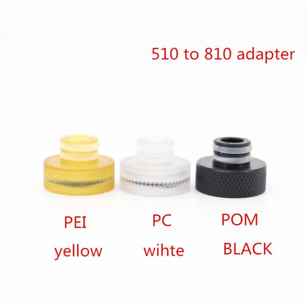 Adaptateur de pointe d'égouttement 510 à 810, embout buccal, protection contre le chauffage, accessoire de réservoir, Joint de paille, noir, blanc, jaune, 1 pièce