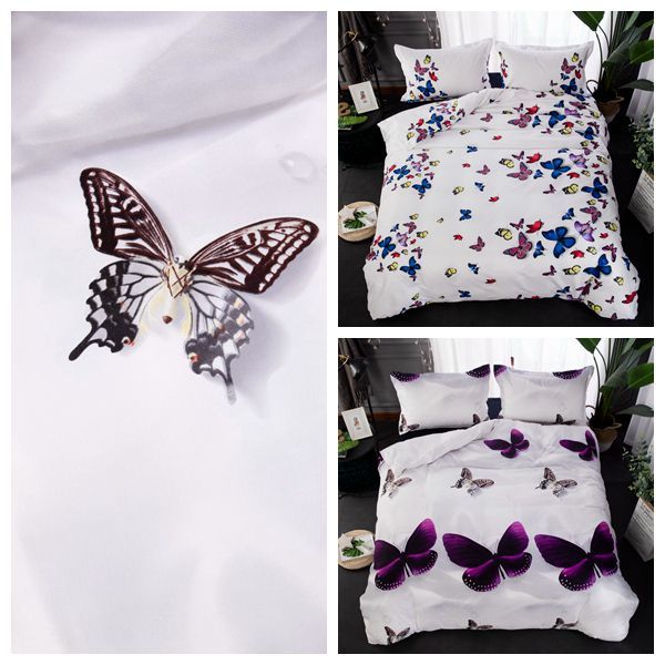 Colorful Butterfly Quilt Doona Duvet Cover Set Single Queen King