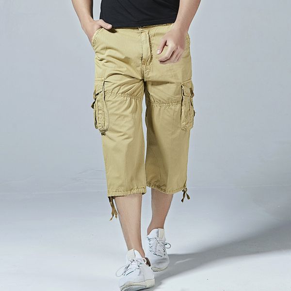 

new cotton shorts mens cargo pants men sweatpants man joggers plus size 42, White;black