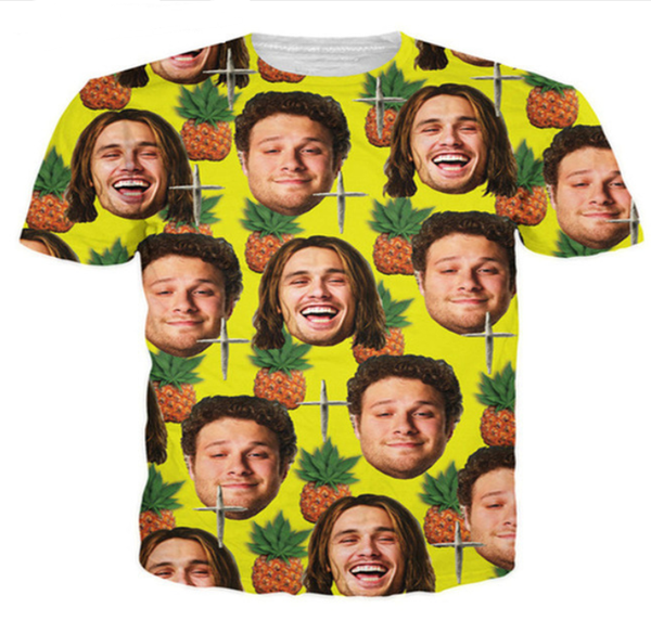 

wholesale-fashion mens/womens summer style pineapple express funny 3d print casual t-shirt dxr0088, White;black