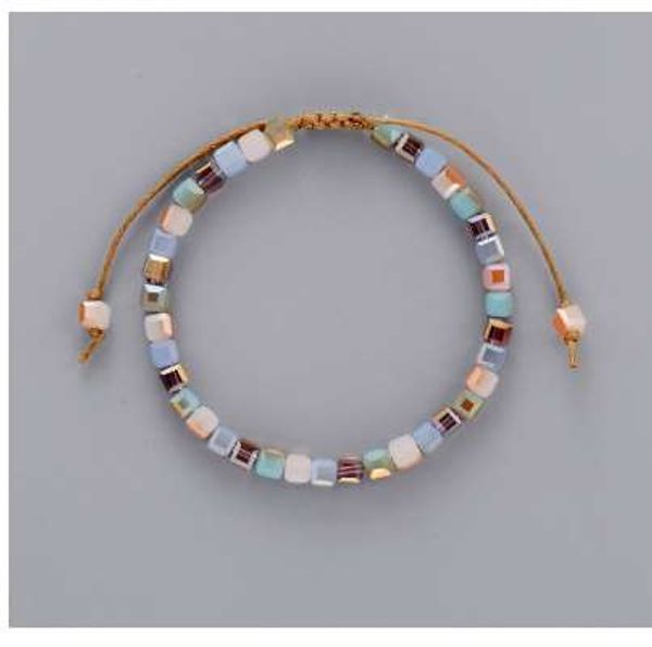 

classic bling crystal bead friendship bracelet coloful cristal adjustable bracelet for women beaded bohemia ol bracelet, Golden;silver