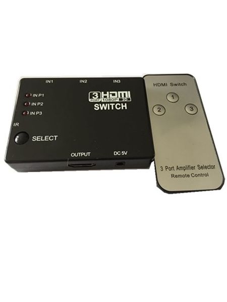 

Intelligent 3-Port HDMI Switch Switcher splitter for Xbox 360 PS3 PS4 HDTV DVD TV cable Adapter HD 1080P 3 in 1 out WITH IR Remote