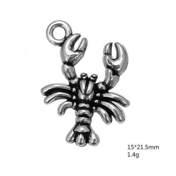 

new arrival lobster animal metal charms other customized jewelry, Bronze;silver