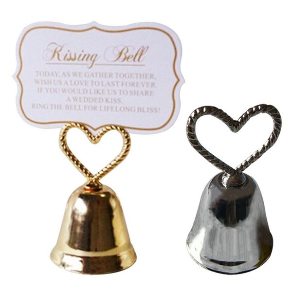 

silver heart bell place card holder wedding favors with matching card for table card holders christmas gift