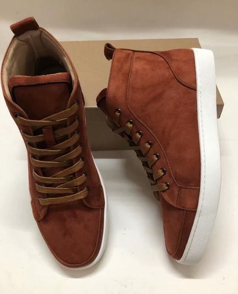 

НОВЫЙ 2019 дизайнер кроссовки с красной подошвой обуви замши шипы обувь для мужчин
