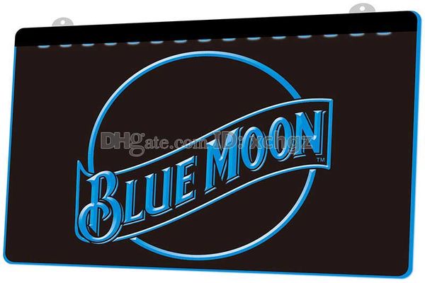 

[F104] Blue Moon пивной бар паб клуб новый 3D гравировка LED световой знак настроить по требованию 8 цветов