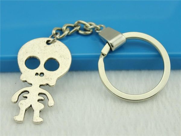 

6 шт. брелок женщины брелки мода брелки для мужчин череп 39x23mm, Slivery;golden