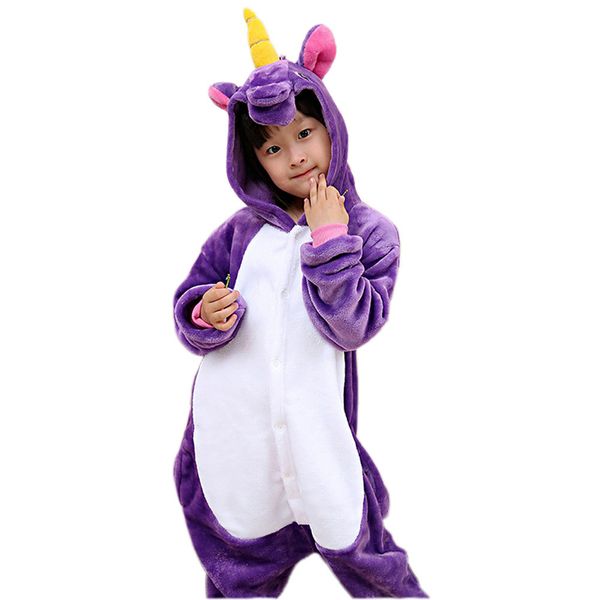 

cute kids onesie pajamas cartoon unicorn cosplay flannel soft warm pajamas for 3-10years children boys girls thick warm sleepwear clothing, Blue;red