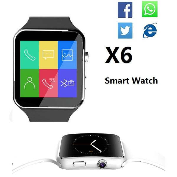 

X6 SmartWatch изогнутый экран смарт-часы браслет телефон с SIM-слот для карты TF с камерой