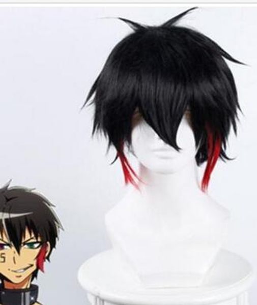 

women's short black cosplay synthetic wavy wig hair, Black;brown