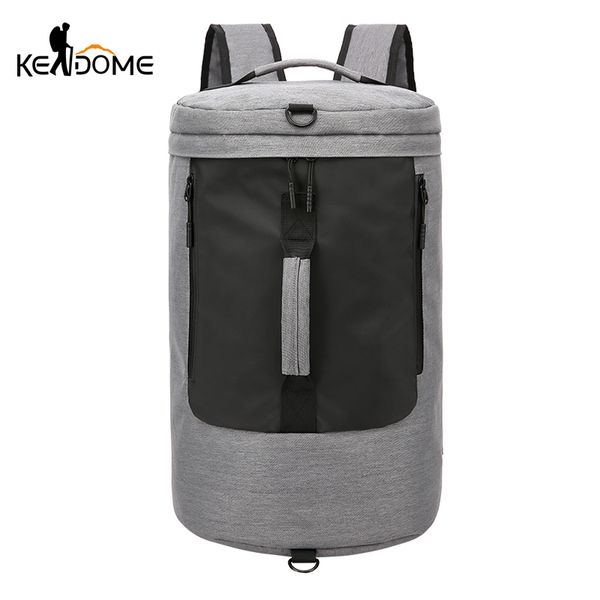 

35l new outdoor portable men's sports bag usb canvas cylinder fitness trekking rucksacks multifunctional travel backpack xa930wd