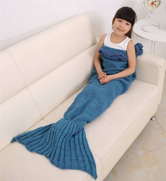 

140*70cm mermaid tail mermaid tail sofa knit blanket quilt rug cocoon sleeping sack tail blankets