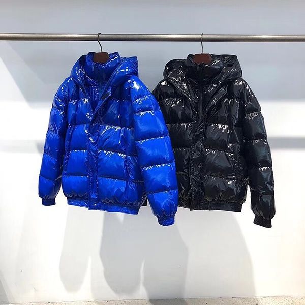 

18fw vetement double zippered glo y down jacket men and women couple black and blue down jacket hfbyyrf028